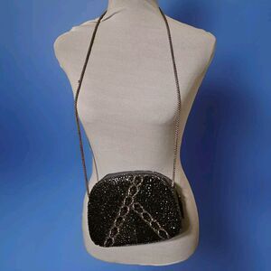 Vintage Delill Bronze Brown Beaded Purse Handbag Evening Bag Crossbody Clutch